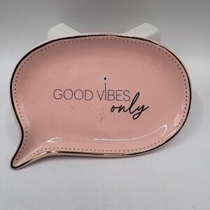 GOOD VIBES Only Pink Trinket Dish Ceramic by WIT